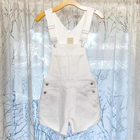 JOE’S Nicky off white shorts stretchy jean overalls - Picture 4 of 14